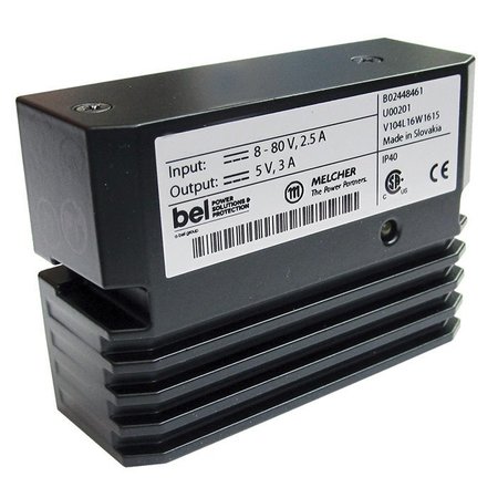 BEL POWER SOLUTIONS DC to DC Converter, 8-80V DC to 5V DC, 15VA, 0 Hz PSR53-9G